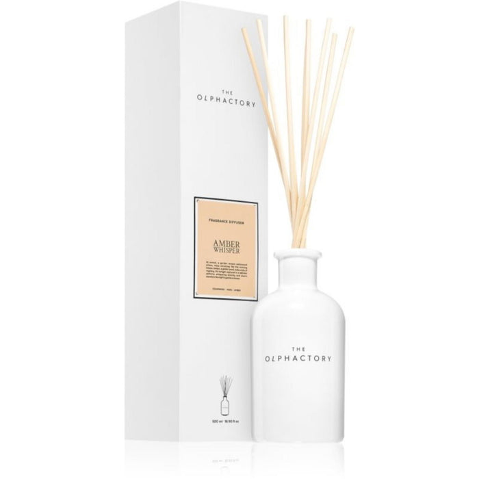 Difuzor de aromă cu bețișoare The Olphactory Amber Whisper, 500 ml