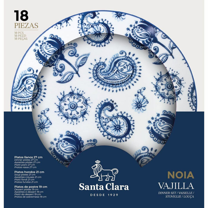 Veselă Santa Clara Noia 18 Piese Porțelan Rotundă (2 Unități)