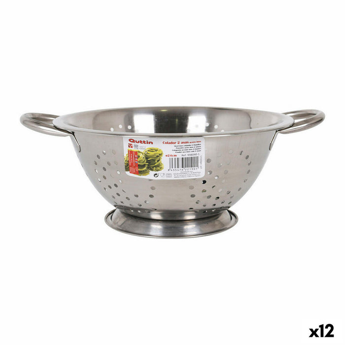 Strecurătoare Privilege Quttin Cu mânere Oțel inoxidabil Oțel (12 Unități) (Ø 24 cm)