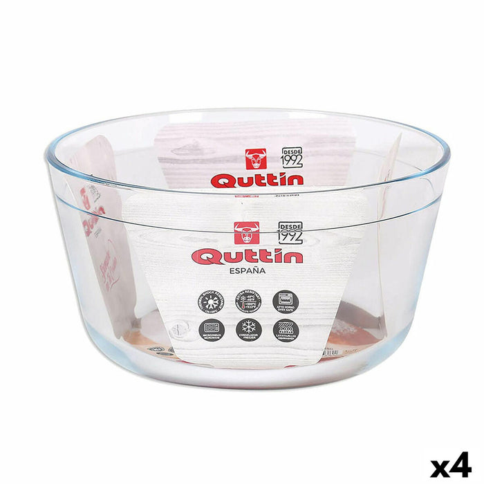 Tavă pentru Cuptor Quttin 104639 Sticlă 2,9 L (4 Unități) (21,5 cm)