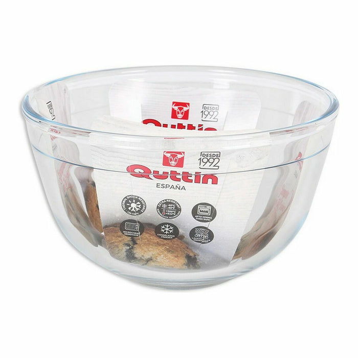 Bol pentru amestecat Quttin Sticlă 1,1 L Transparent (12 Unități)