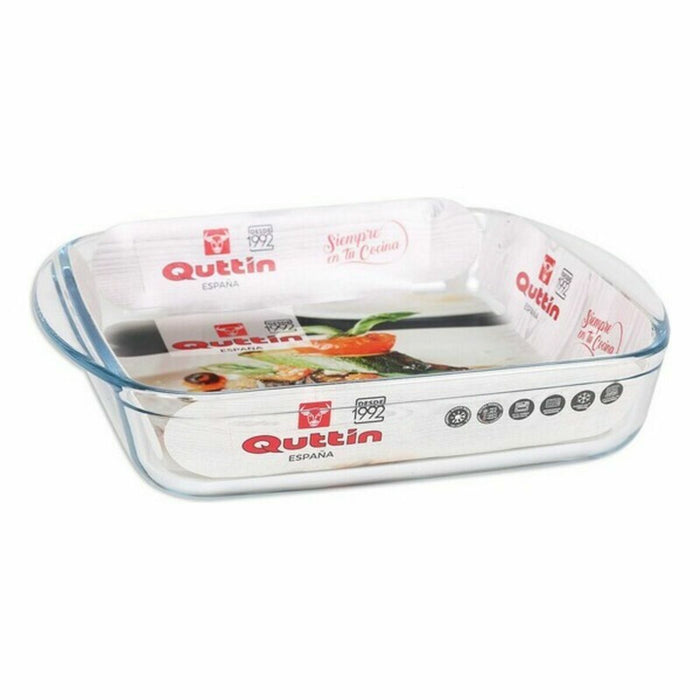 Platou pentru Servire Quttin 63081 1,6 L Sticlă 25 x 21,9 x 5 cm (6 Unități)