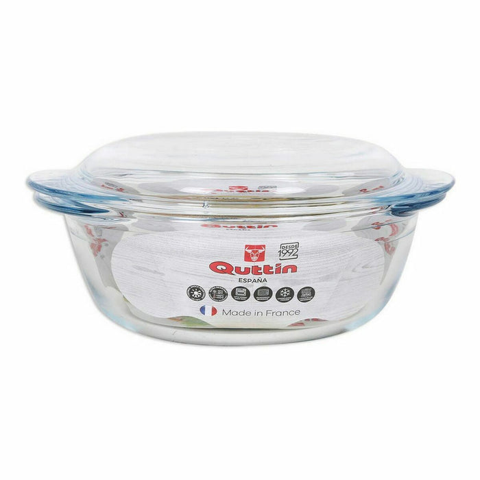 Caserolă Cu Capac Quttin Sticlă 1,6 + 0,5 L (3 Unități)