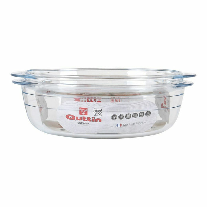 Caserolă Cu Capac Quttin 63095 Sticlă 33 x 20 x 13 cm (3L + 1L)