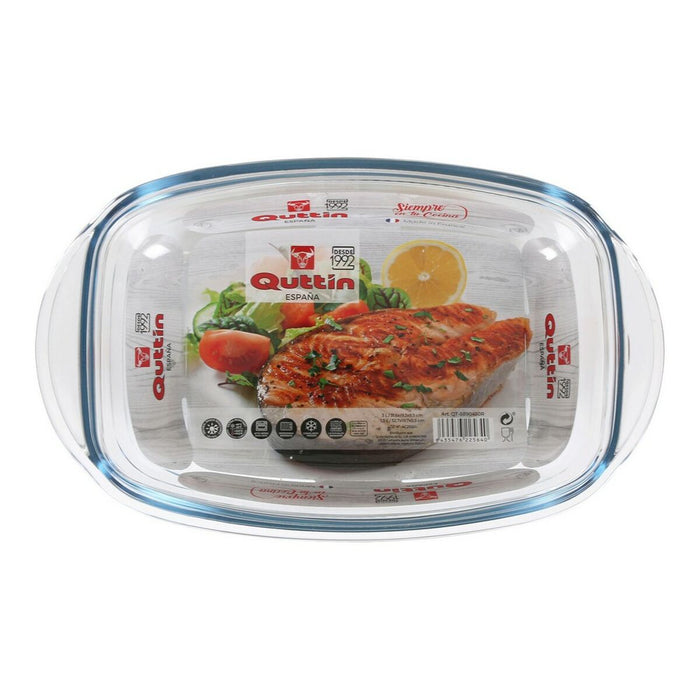 Caserolă Cu Capac Quttin Sticlă (3L + 1,5L)