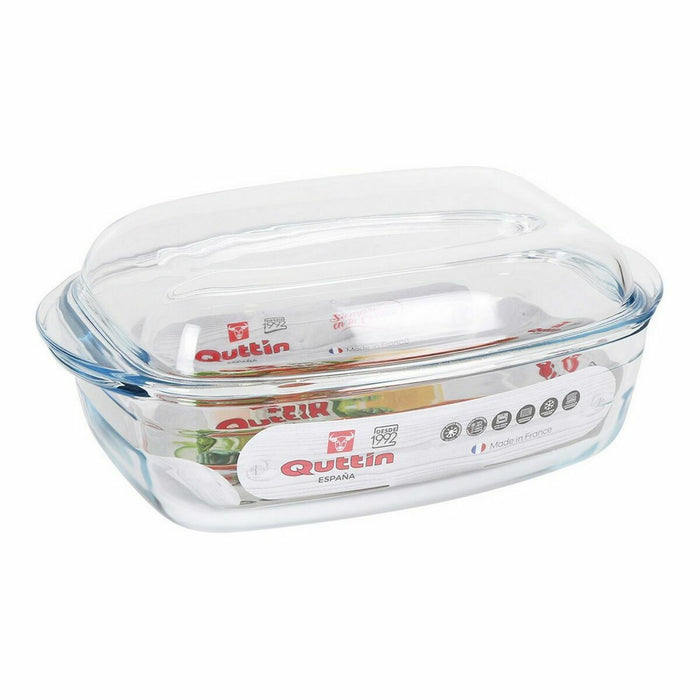 Caserolă Cu Capac Quttin 63096 Sticlă 32,8 x 19,7 x 13 cm (3L + 1,5L)