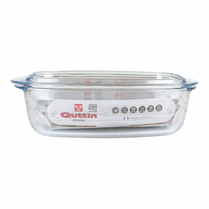 Caserolă Cu Capac Quttin 63096 Sticlă 32,8 x 19,7 x 13 cm (3L + 1,5L)