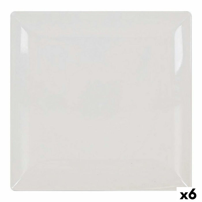 Platou pentru Servire La Mediterránea Elite Alb Ceramică Pătrat 30 x 30 x 2,5 cm (6 Unități)