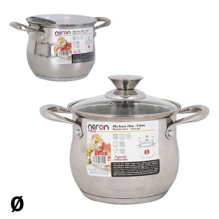Caserolă Cu Capac Quttin New Heron Oțel Inducție