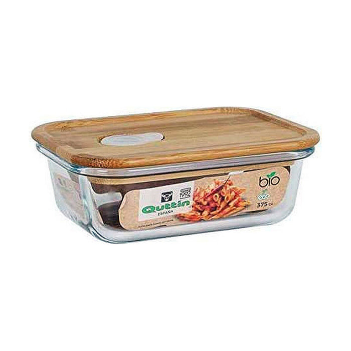 Cutie pentru Prânz Quttin 104734 14,5 x 11 cm Bambus Sticlă borosilicată