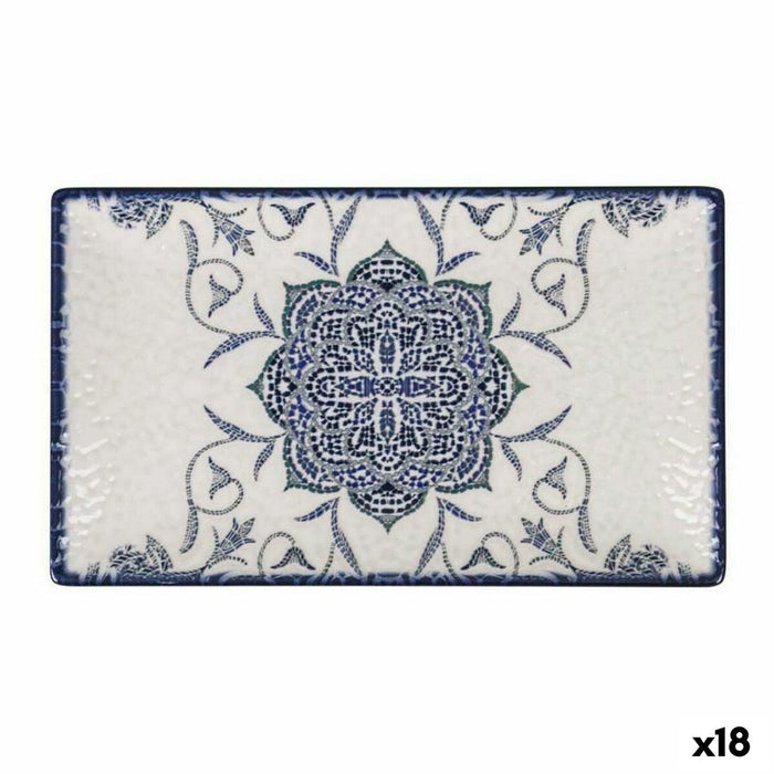 Platou pentru Servire La Mediterránea Rosetta Porțelan Dreptunghiular 25,3 x 15 x 1,8 cm (18 Unități)