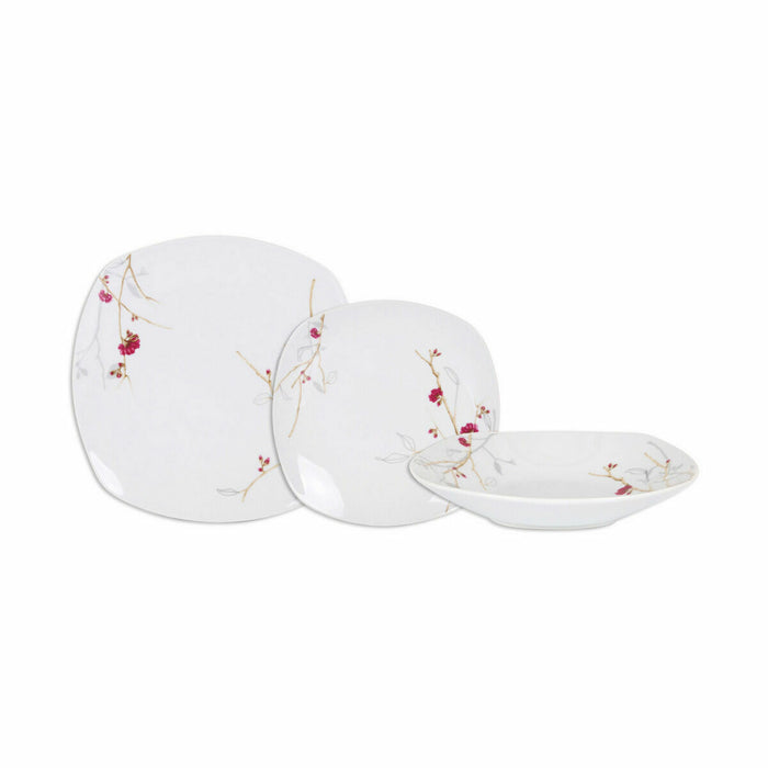 Set de Veselă Home Style Sakura 18 Piese Porțelan Pătrat (2 Unități)