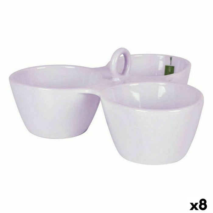 Castron La Mediterránea Yummy Alb 19,3 x 19,3 x 8,2 cm (8 Unități) (19,3 x 19,3 x 8,2 cm)