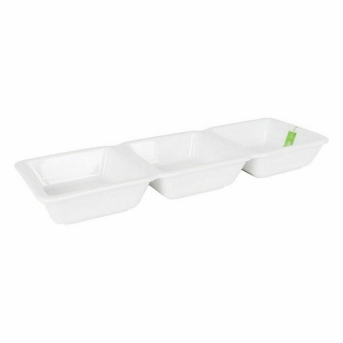 Castron La Mediterránea Yummy Aperitiv Porțelan Alb 29,3 x 9,5 x 3,3 cm (16 Unități) (29,3 x 9,5 x 3,3 cm)