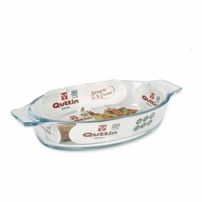 Platou pentru Servire Quttin VEN8435476251502 Ovală Sticlă Oval 400 ml 20 x 11,5 x 4 cm (8 Unități) (20 x 11,5 cm)
