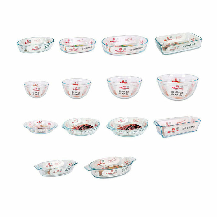 Platou pentru Servire Quttin VEN8435476251502 Ovală Sticlă Oval 400 ml 20 x 11,5 x 4 cm (8 Unități) (20 x 11,5 cm)