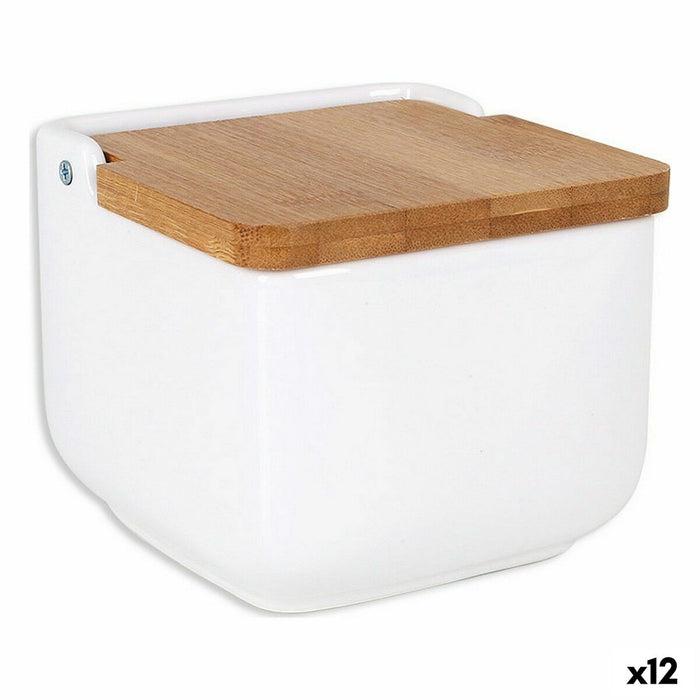 Solniță cu capac La Mediterránea Bambus 11,7 x 11,7 x 10 cm (12 Unități)
