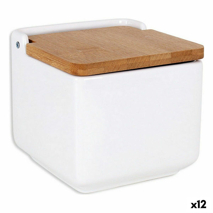 Solniță cu capac La Mediterránea Bambus 13 x 13 x 12,5 cm (12 Unități)