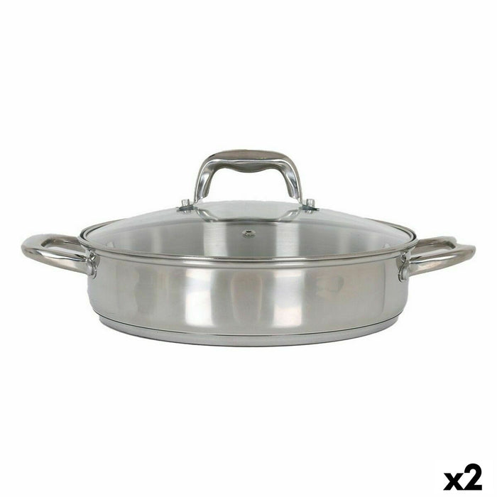 Caserolă Cu Capac de Sticlă Quttin 5,3 L (2 Unități)