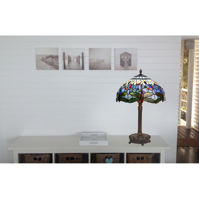 Lampă de masă Viro Belle Epoque Albastru Blue Zinc 60 W 40 x 62 x 40 cm