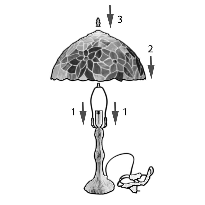 Lampă de masă Viro Buttefly Multicolor Zinc 60 W 25 x 46 x 25 cm
