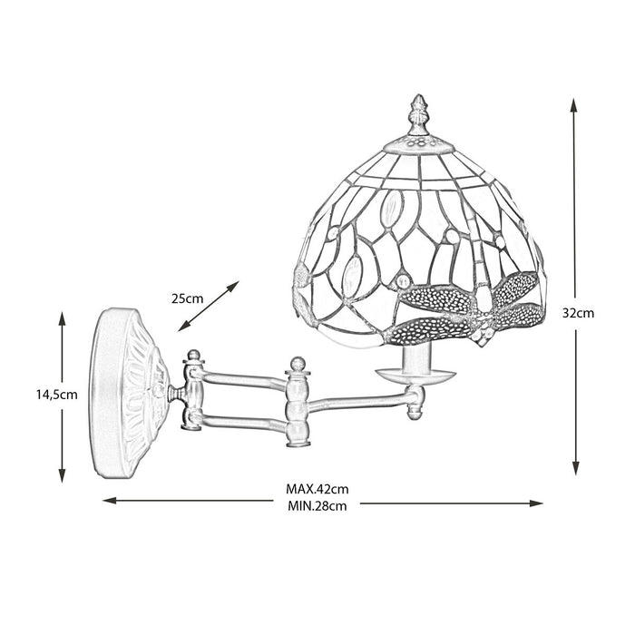 Lampă de perete Viro Museum Alb Fier 60 W 25 x 32 x 28 cm