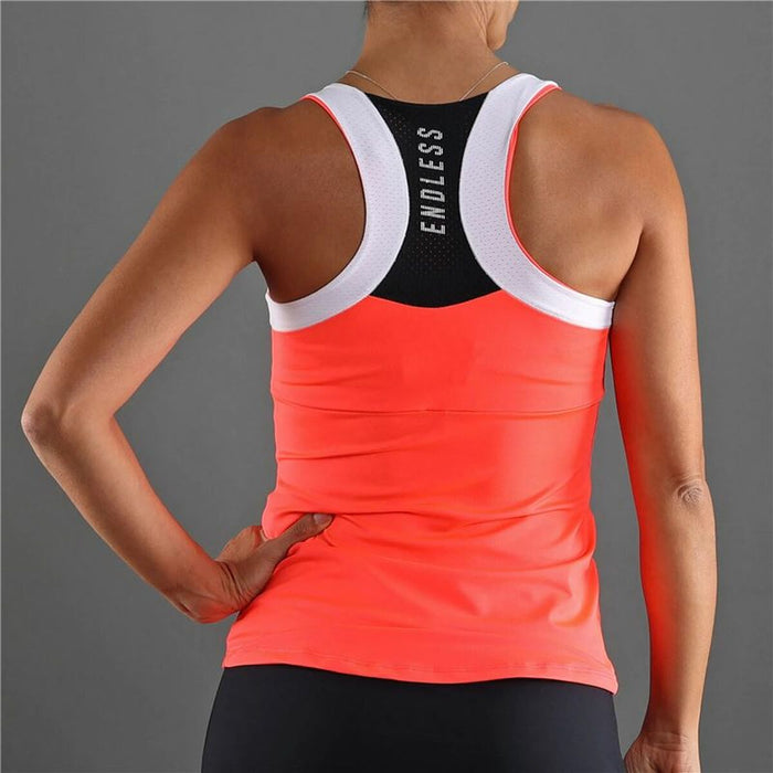 Tricou cu Bretele Damă Endless Race Padel Somon