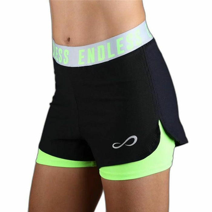 Pantaloni Scurți Sport pentru Damă Endless Tech Iconic Galben Negru