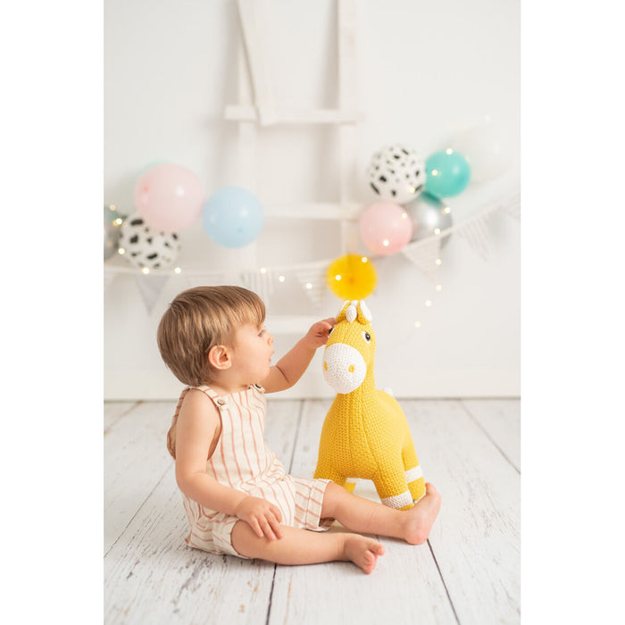 Jucărie de Pluș Crochetts AMIGURUMIS MINI Galben Cal 38 x 42 x 18 cm