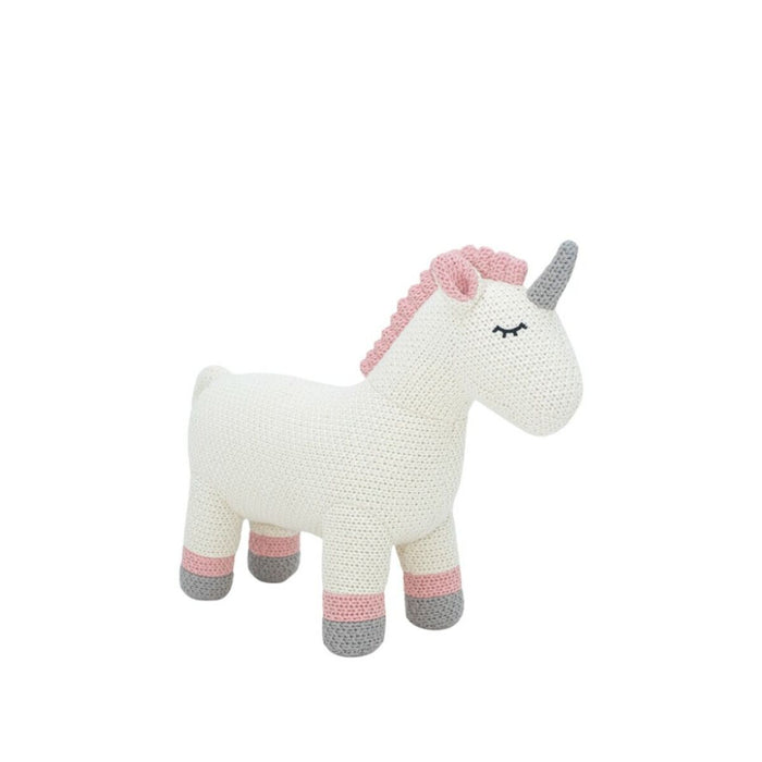 Jucărie de Pluș Crochetts AMIGURUMIS MINI Alb Gri Unicorn 46 x 36 x 16 cm