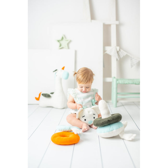 Jucărie de Pluș Crochetts Bebe Albastru Alb Mouse 28 x 32 x 19 cm