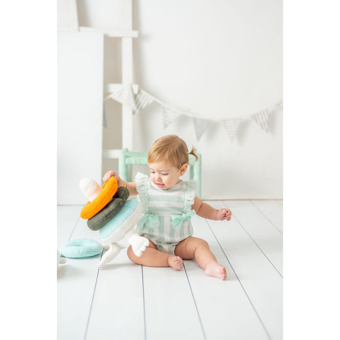 Jucărie de Pluș Crochetts Bebe Albastru Alb Mouse 28 x 32 x 19 cm