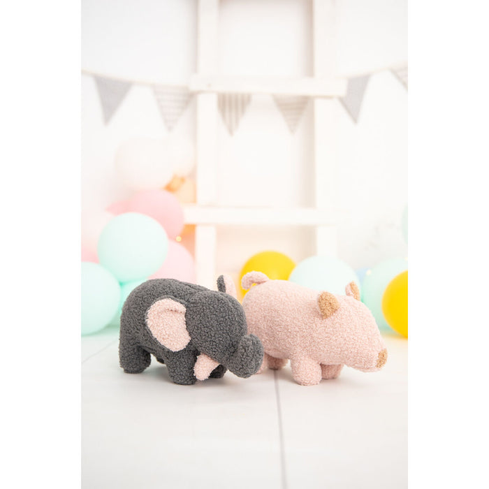 Jucărie de Pluș Crochetts Bebe Gri Elefant Porc 30 x 13 x 8 cm 2 Piese