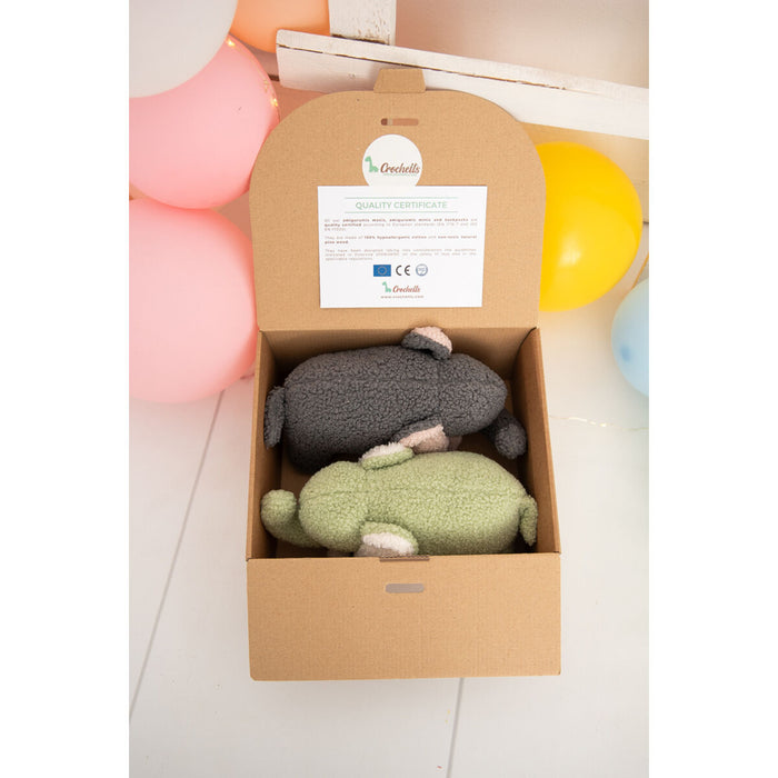 Jucărie de Pluș Crochetts Bebe Verde Elefant 27 x 13 x 11 cm 2 Piese