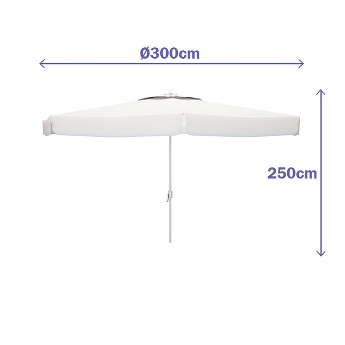 Slunečník Marbueno Alb Poliester Aluminiu Ø 300 cm