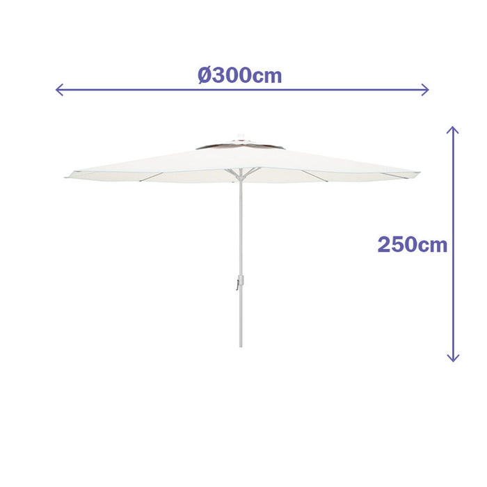 Slunečník Marbueno Alb Poliester Oțel Ø 300 cm