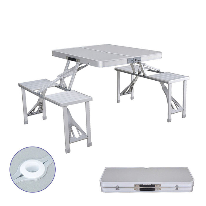 Masă de picnic Marbueno Aluminiu Gri 136 x 67 x 85 cm