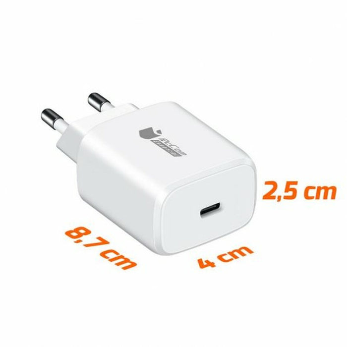 Încărcător de Perete + Cablu USB-C PcCom Alb 20 W