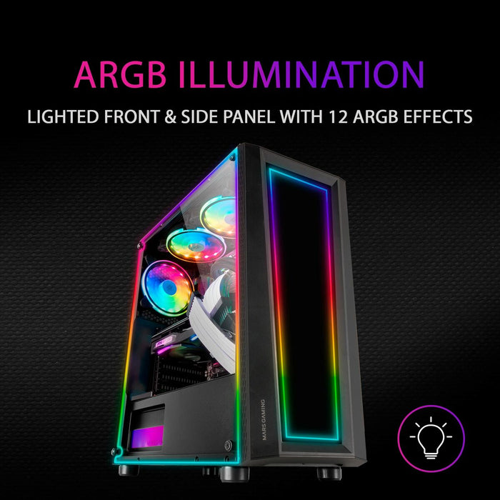 Unitate Semi-tower ATX Mars Gaming MC-ART 12CM Negru