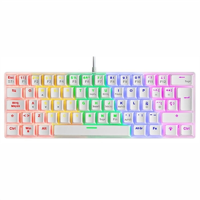 Tastatură Mars Gaming MK60 Alb Qwerty Spaniolă