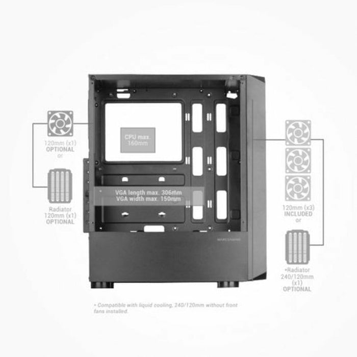 Unitate Semi-tower ATX Mars Gaming MCTORW Alb