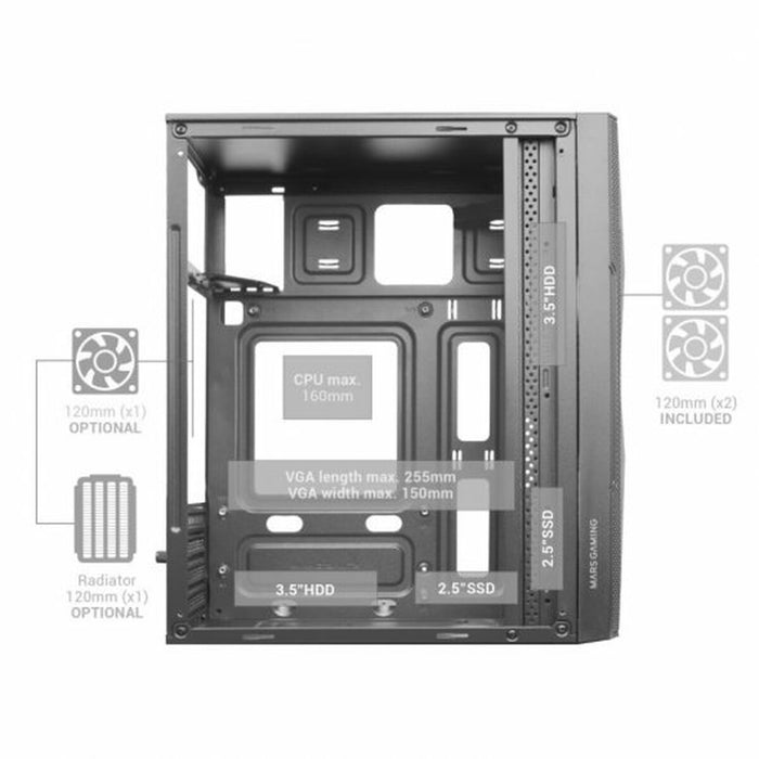 Unitate Semi-tower ATX Mars Gaming MCMEW Alb