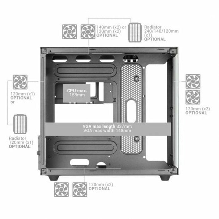 Unitate Semi-tower ATX Mars Gaming MCNOVAM Negru