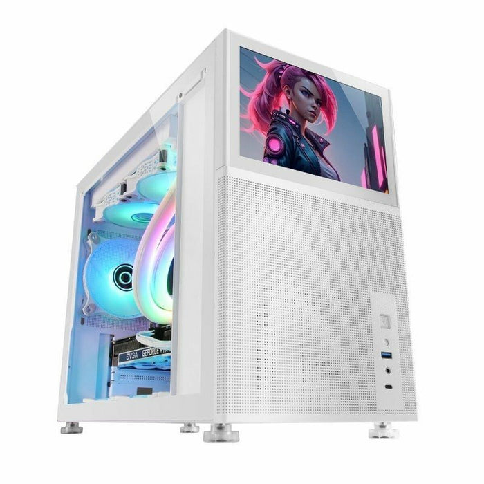 Unitate Semi-tower ATX Mars Gaming MC-LCD Alb
