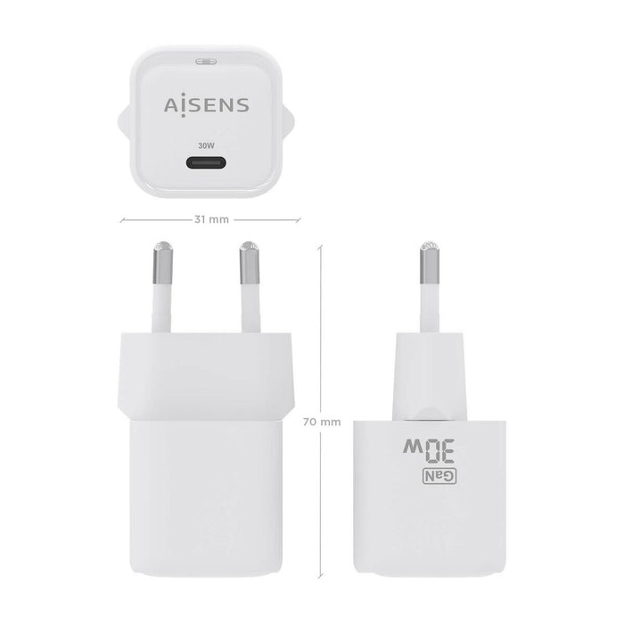 Încărcător de Perete Aisens ASCH-30W1P018-W Alb 30 W (1 Unități)