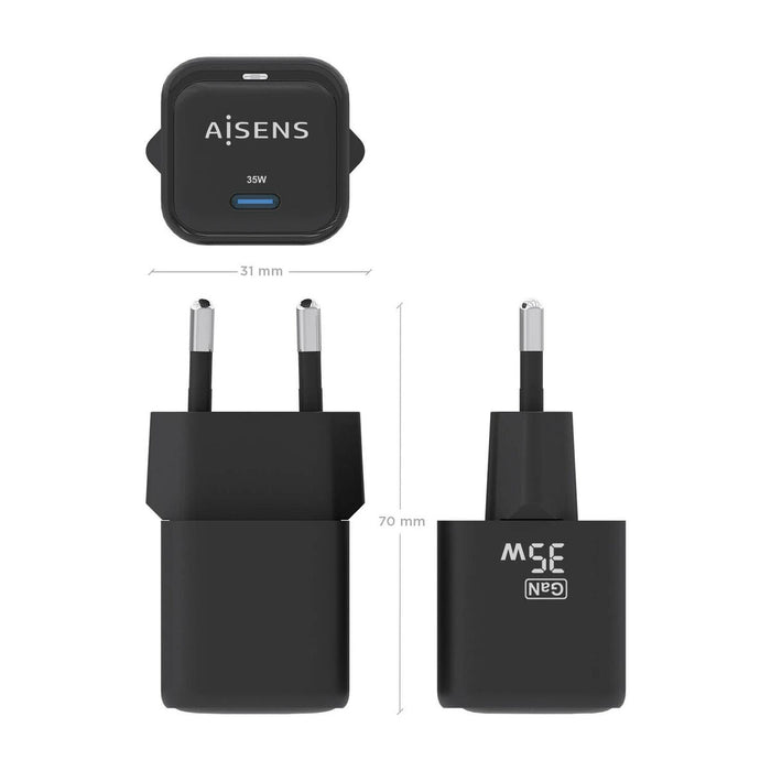 Încărcător de Perete Aisens ASCH-35W1P023-BK Negru 35 W (1 Unități)