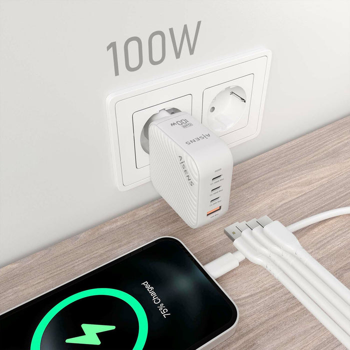Încărcător de Perete Aisens ASCH-100W4P028-W Alb 100 W (1 Unități)