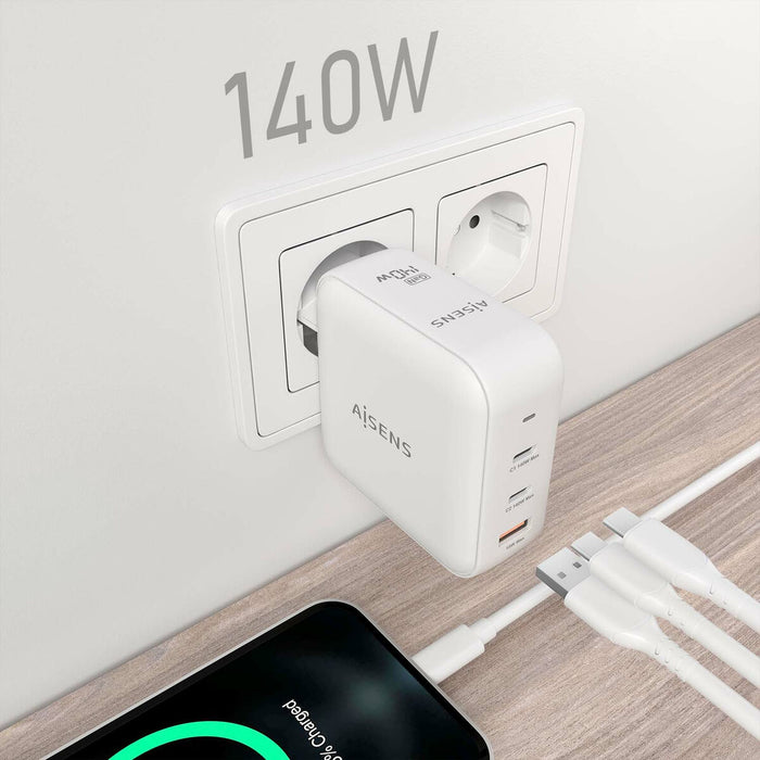 Încărcător de Perete Aisens ASCH-140W3P030-W Alb 140 W (1 Unități)