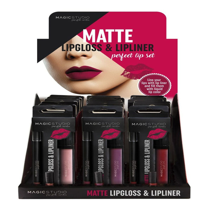 Set de Machiaj Magic Studio Matte Lipgloss & Lipliner (2 pcs)