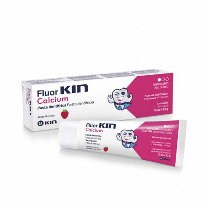 Pastă de dinți Kin Fluorkin Calcium 75 ml Căpșună